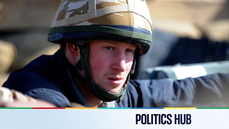 Britain's Prince Harry looks out from an observation post in Helmand province, southern Afghanistan, January 2008. Pic: Reuters