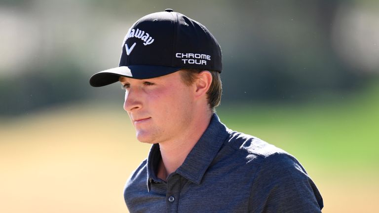 Blades Brown gave himself a putt for a round of 59 on the 18th hole at The American Express 