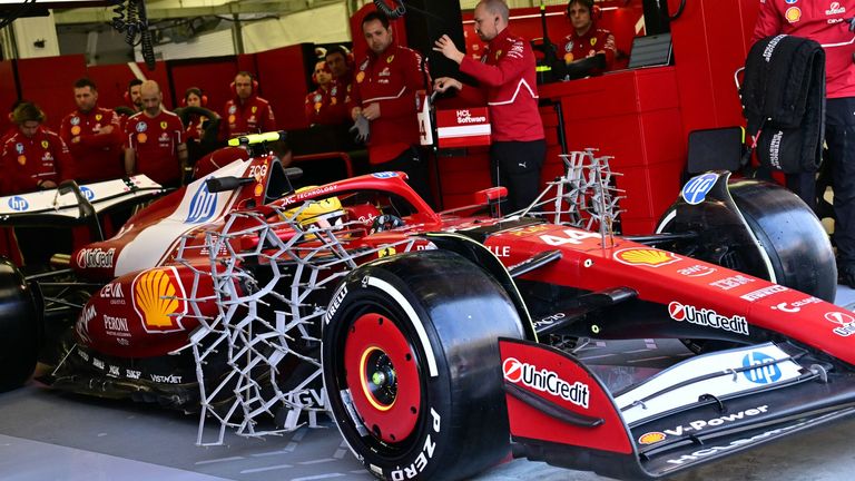 Teams use aerodynamic rakes on their cars to gather data during testing
