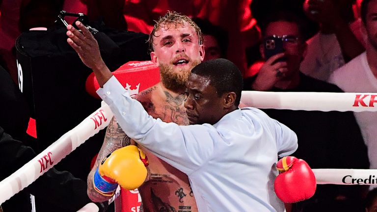 Jake Paul was stopped in the sixth round as he lost to Anthony Joshua in Miami