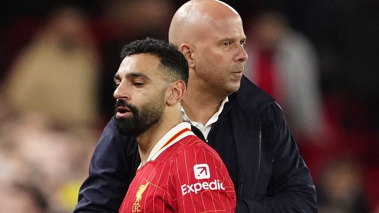 Liverpool duo Mohamed Salah and Arne Slot