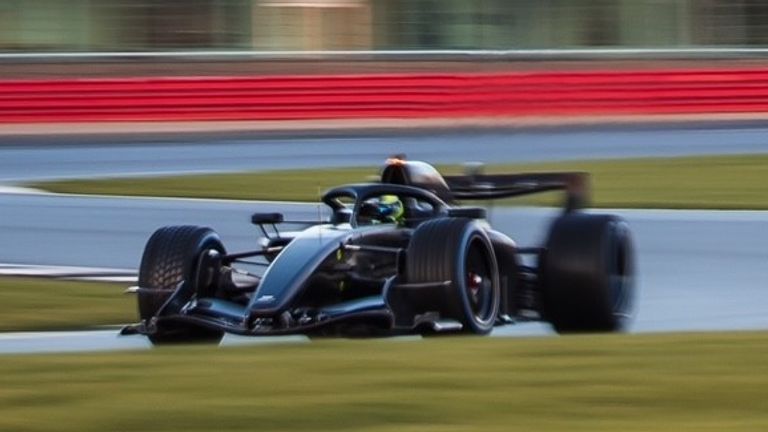 Perez was in the cockpit for the first run of a Cadillac F1 car