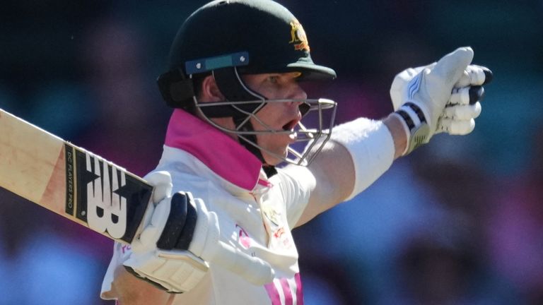 Steve Smith became the second-highest Ashes run scorer of all time during his century on day three of the fifth Test (AP Photo/Mark Baker)