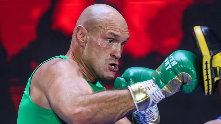 Tyson Fury has hit back at comments around his weight as his training for a return to boxing this year continues 